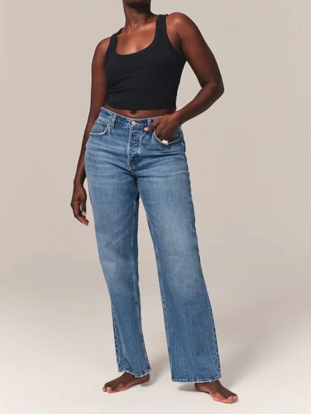 Abercrombie & Fitch Curve Love 90s Baggy Low Rise Jeans Sz 27/4R